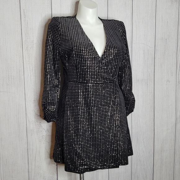 ASTR The Label Black Velvet & Silver Career Corporate Blazer Dress, size XL - Picture 2 of 7
